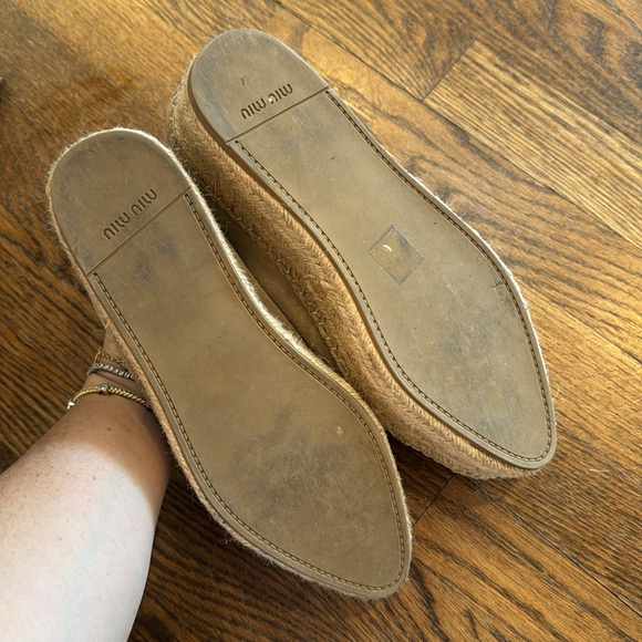 💕HP💕 Miu Miu Deserto Suede Espadrille Platform Sneakers - Picture 13 of 16